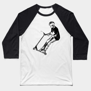 Getting Air - Scooter Boy Baseball T-Shirt